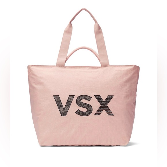 Victoria's Secret Handbags - Victoria’s Secret VSX Tote Bag Pink Large Gym Travel Carryall NWT Logo Bag